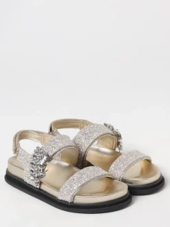 Sandalo Verity Jimmy Choo in pelle glitter con cristalli