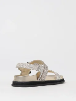 Sandalo Verity Jimmy Choo in pelle glitter con cristalli
