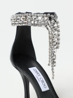 Sandalo Verity Jimmy Choo in naplak con cristalli