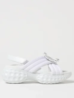 Sandalo Viv' Run Roger Vivier in mesh con fibbia gioiello