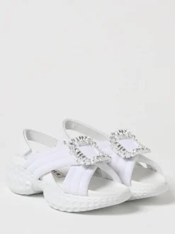 Sandalo Viv' Run Roger Vivier in mesh con fibbia gioiello