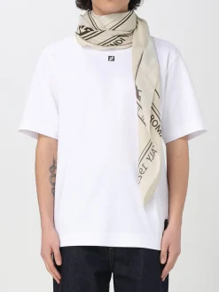 Scialle Fendi in misto cotone con stampa Palazzo Fendi