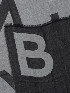 Sciarpa Balmain Kids in misto viscosa con logo jacquard