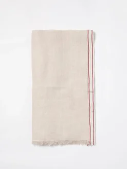 Sciarpa Brunello Cucinelli in misto lino e cashmere con righe jacquard