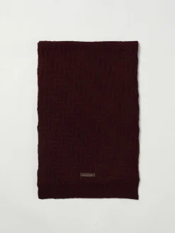 Sciarpa di lana a coste con logo Paolo Pecora