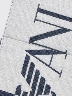 Sciarpa Emporio Armani in viscosa in misto lana con logo jacquard