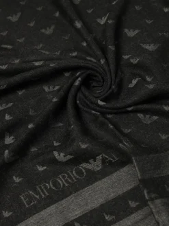 Sciarpa Emporio Armani in viscosa con logo jacquard