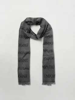 Sciarpa Emporio Armani in lana vergine con logo jacquard