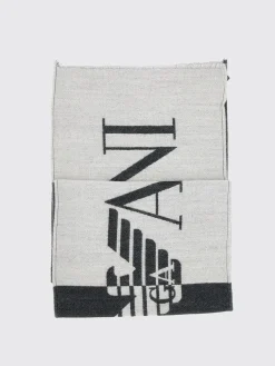 Sciarpa Emporio Armani in viscosa in misto lana con logo jacquard