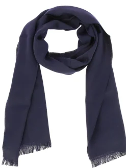 Sciarpa in pura lana con maxi logo ricamato