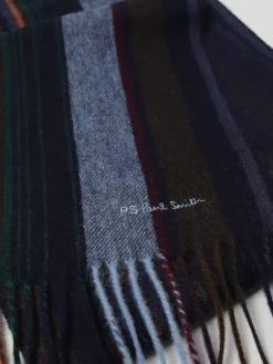 Sciarpa PS Paul Smith in lana a righe multicolor