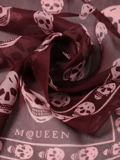 Sciarpa Skull McQueen in seta stampata