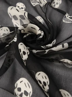 Sciarpa Skull McQueen in seta stampata