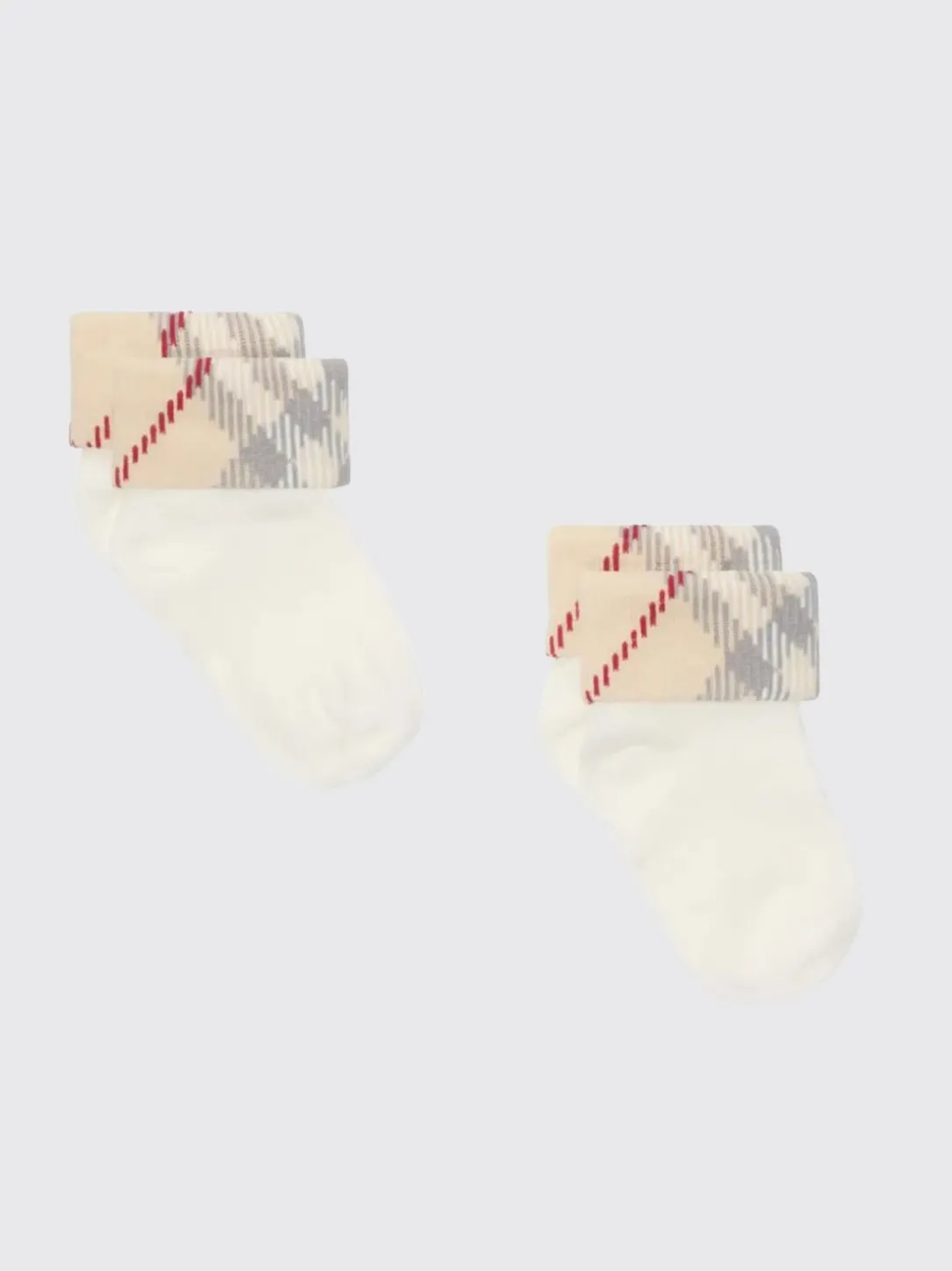 Set 2 paia di calze Vintage Check Burberry in cotone jacquard