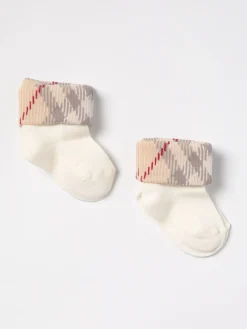 Set 2 paia di calzini in misto cotone check Burberry