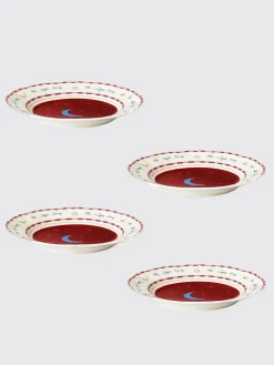 Set 4 piatti da frutta Bitossi Home in porcellana con stampa