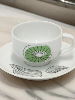 Set 6 tazze caffè con piattino frutta Richard Ginori 1735 in porcellana