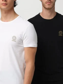 Set 2 T-shirt in cotone con logo Medusa Versace