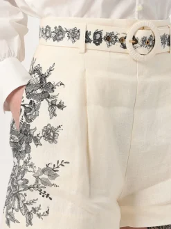 Shorts con cintura in lino Zimmermann