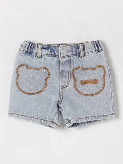 Shorts di jeans con toppe Teddy Moschino