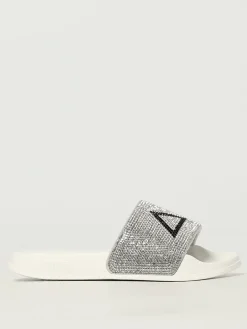 Sliders SUN68 in gomma con strass all over