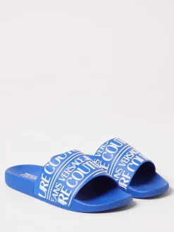 Sliders Versace Jeans Couture in gomma con logo all over