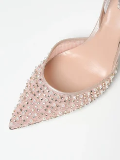 Slingback Aretha Rene Caovilla in pelle e nylon con applicazioni