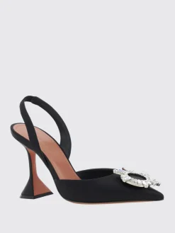 Slingback Begum Amina Muaddi in raso con fibbia gioiello