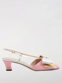 Slingback Bowow Valentino Garavani in nappa laminata e tessuto con fiocco