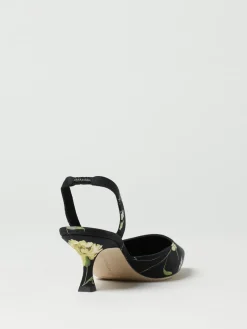 Slingback Carolyne Manolo Blahnik in seta con stampa floreale