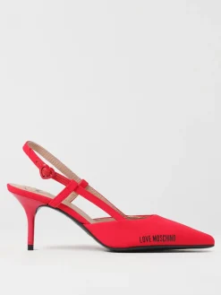 Slingback Love Moschino in camoscio