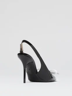 Slingback Love Moschino in vernice con fiocco