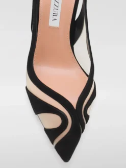 Slingback Lune Aquazzura in nylon a rete e camoscio