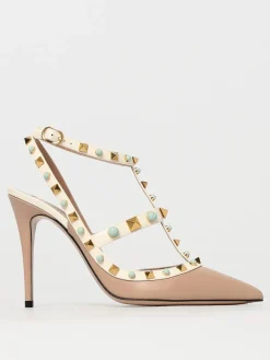 Slingback Rockstud Valentino Garavani in pelle con pietre cabochon
