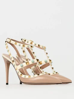 Slingback Rockstud Valentino Garavani in pelle con pietre cabochon