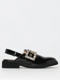 Slingback Roger Vivier in pelle spazzolata con fibbia gioiello