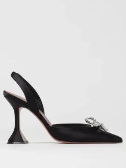 Slingback Rosie Amina Muaddi in raso con fiocco gioiello