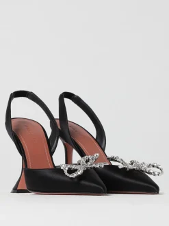 Slingback Rosie Amina Muaddi in raso con fiocco gioiello