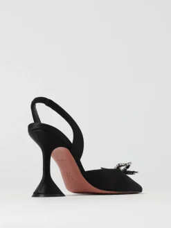 Slingback Rosie Amina Muaddi in raso con fiocco gioiello