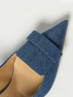Slingback Sergio Rossi in denim di cotone