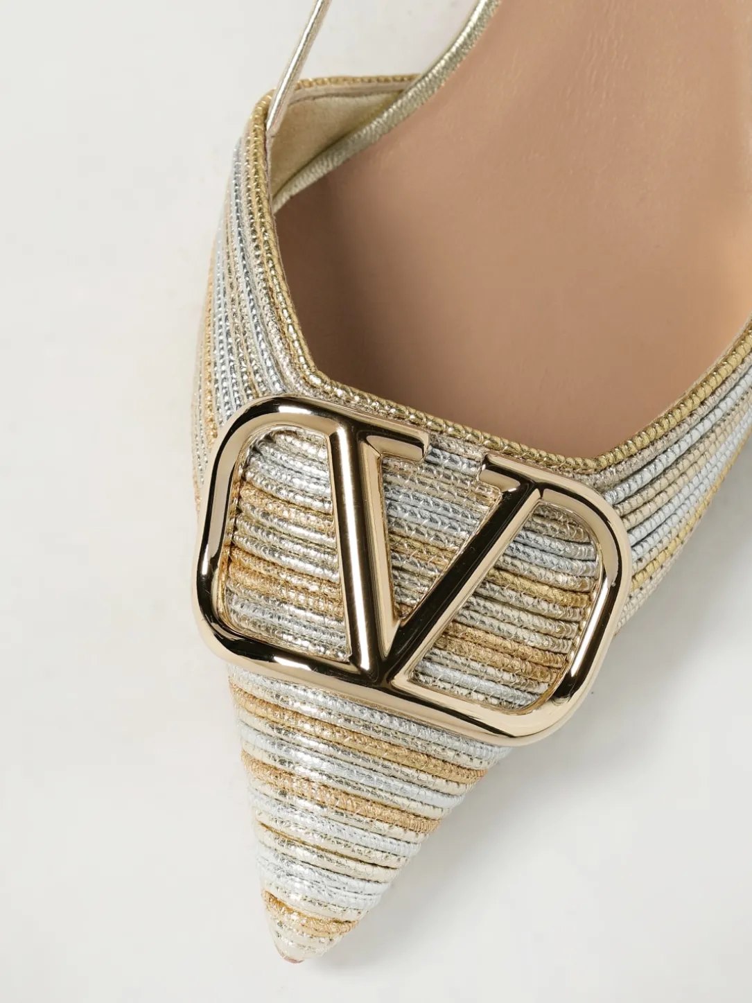 Slingback VLogo Signature Valentino Garavan in pelle laminata