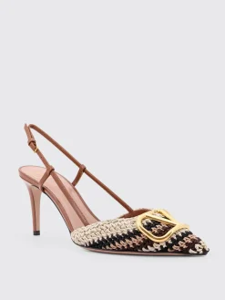 Slingback VLogo Signature Valentino Garavani in pelle e tessuto crochet