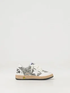 Sneakers Ball Star Golden Goose in pelle used e tessuto glitter