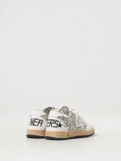 Sneakers Ball Star Golden Goose in pelle used e tessuto glitter
