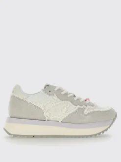 Sneakers Big Stargirl SUN68 in camoscio e canvas sfrangiato