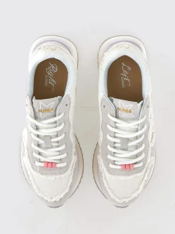 Sneakers Big Stargirl SUN68 in camoscio e canvas sfrangiato