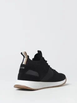 Sneakers Boss in maglia stretch e camoscio