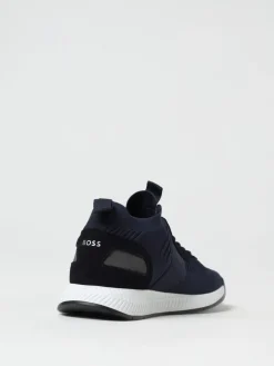 Sneakers Boss in maglia stretch e camoscio