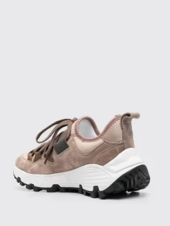 Sneakers Brunello Cucinelli in camoscio e raso