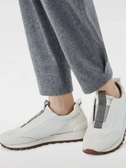 Sneakers Brunello Cucinelli in camoscio e nylon con monile
